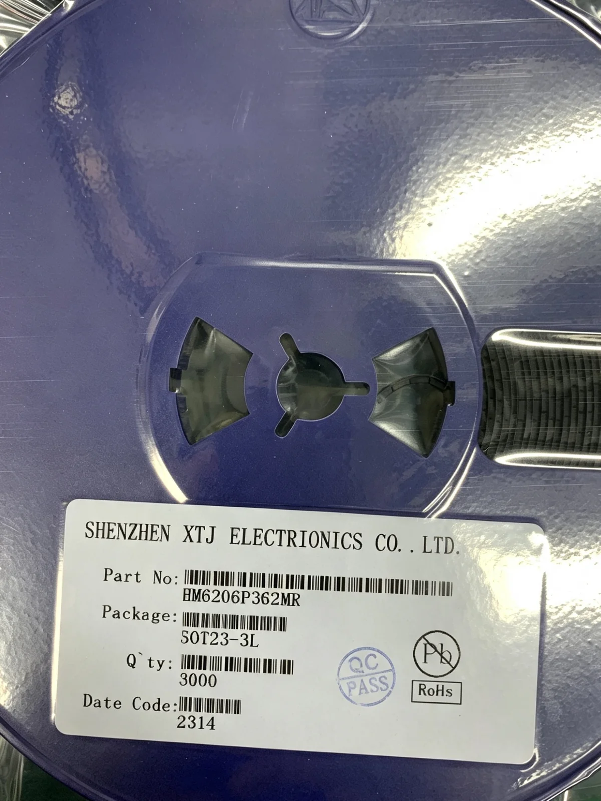 Component reel, manufacturer label and packaging inspection